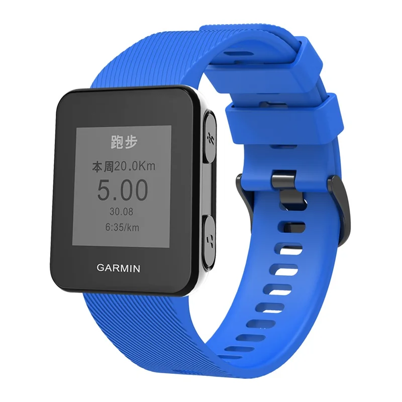 Silicone Strap for Garmin Forerunner 35 / 30 Adjustable Watch Band with Black Buckle - Blue