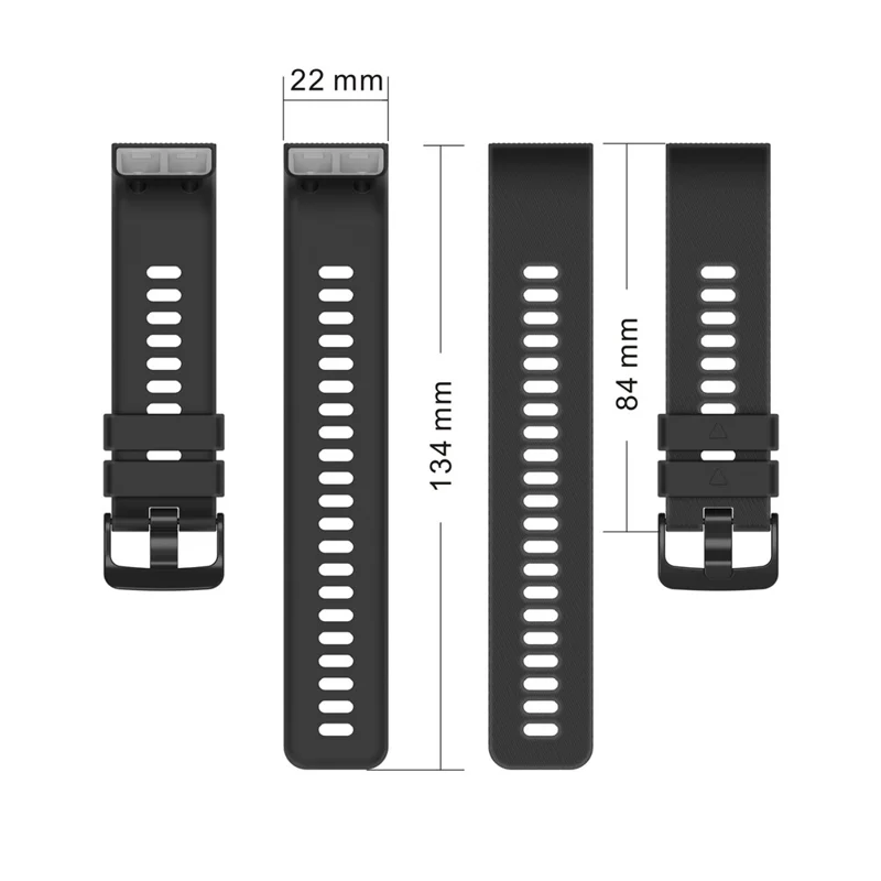 Silicone Strap for Garmin Forerunner 35 / 30 Adjustable Watch Band with Black Buckle - Blue