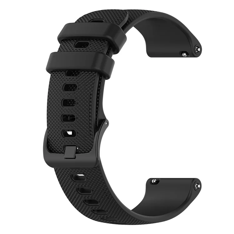 22mm Watch Strap for Samsung Galaxy Watch3 45mm / Asus Zenwatch Silicone Band Grid Texture - Black