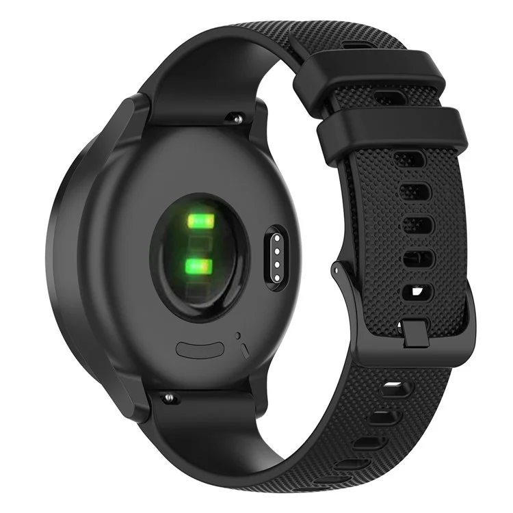 22mm Watch Strap for Samsung Galaxy Watch3 45mm / Asus Zenwatch Silicone Band Grid Texture - Black