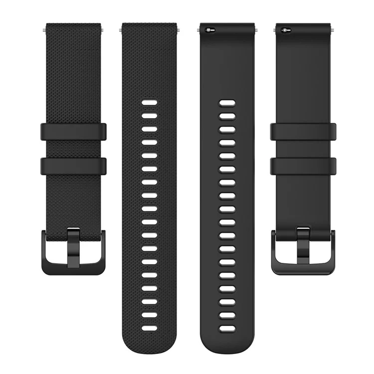 22mm Watch Strap for Samsung Galaxy Watch3 45mm / Asus Zenwatch Silicone Band Grid Texture - Black
