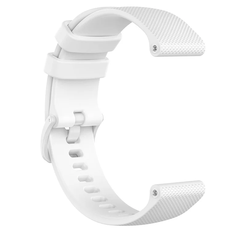22mm Watch Strap for Samsung Galaxy Watch3 45mm / Asus Zenwatch Silicone Band Grid Texture - White