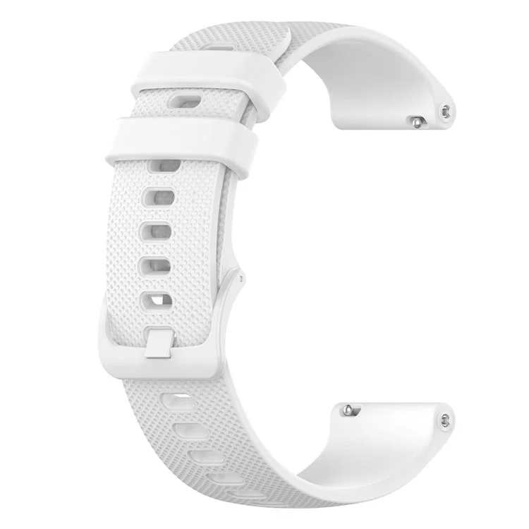 22mm Watch Strap for Samsung Galaxy Watch3 45mm / Asus Zenwatch Silicone Band Grid Texture - White
