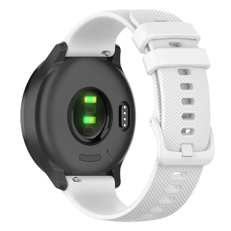 22mm Watch Strap for Samsung Galaxy Watch3 45mm / Asus Zenwatch Silicone Band Grid Texture - White