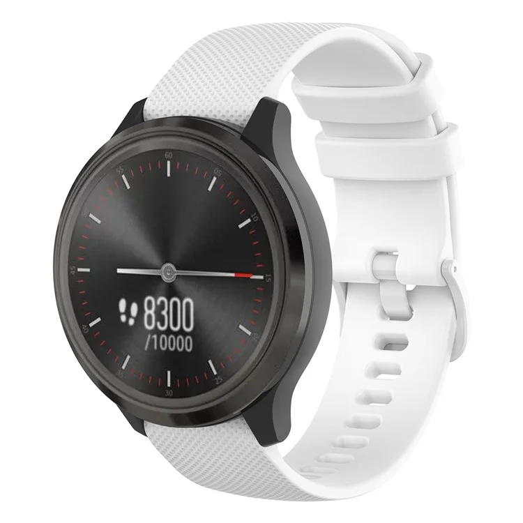 22mm Watch Strap for Samsung Galaxy Watch3 45mm / Asus Zenwatch Silicone Band Grid Texture - White