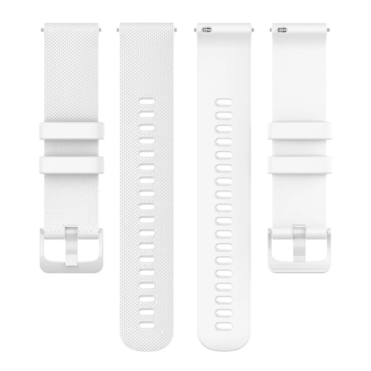22mm Watch Strap for Samsung Galaxy Watch3 45mm / Asus Zenwatch Silicone Band Grid Texture - White