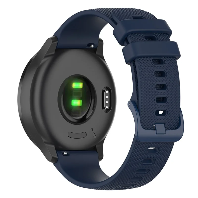 22mm Watch Strap for Samsung Galaxy Watch3 45mm / Asus Zenwatch Silicone Band Grid Texture - Navy Blue