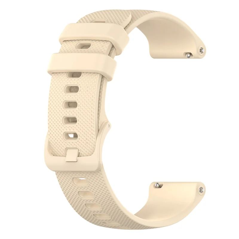 22mm Watch Strap for Samsung Galaxy Watch3 45mm / Asus Zenwatch Silicone Band Grid Texture - Beige