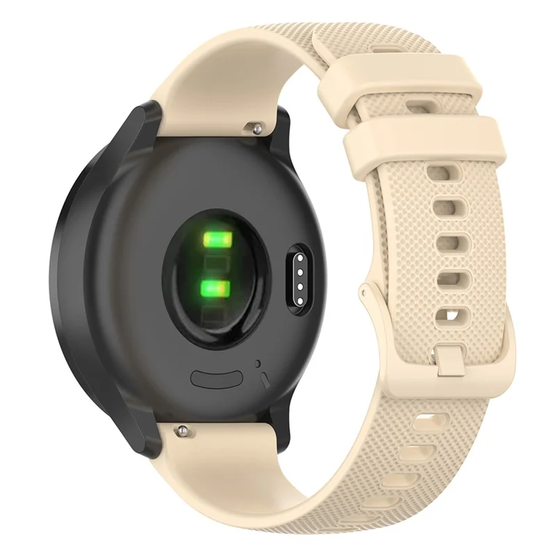 22mm Watch Strap for Samsung Galaxy Watch3 45mm / Asus Zenwatch Silicone Band Grid Texture - Beige