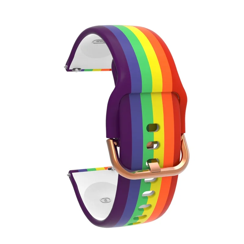 Colorful Pattern Printed Silicone Watch Band for Samsung Galaxy Watch Active 22mm - Rainbow