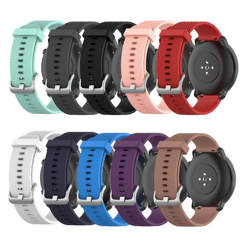 Textured Silicone Watch Band for Huawei Watch GT2 42mm, Size: L - Black