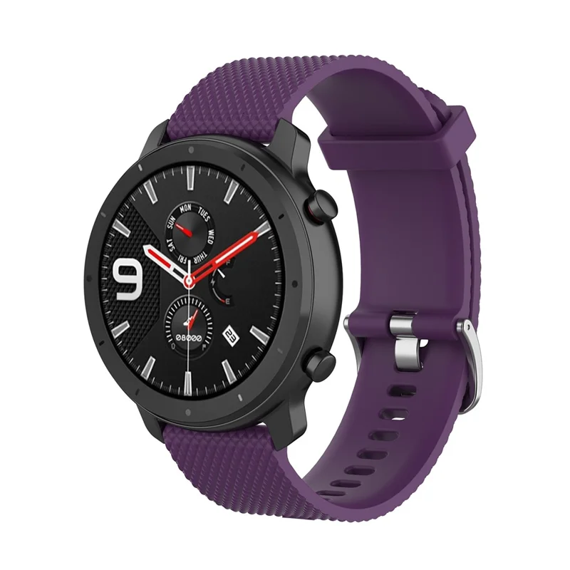 Banda de Reloj de Silicona Texturizada Para Huawei Watch GT2 42 Mm, Tamaño: L - Violeta