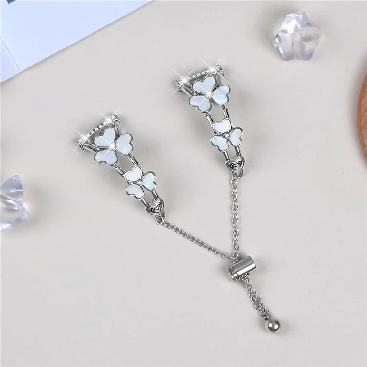 Pour le bracelet Haylou BLING LS12, bracelet en alliage de zinc métallique décoré d'un cœur trèfle de couleur argent.