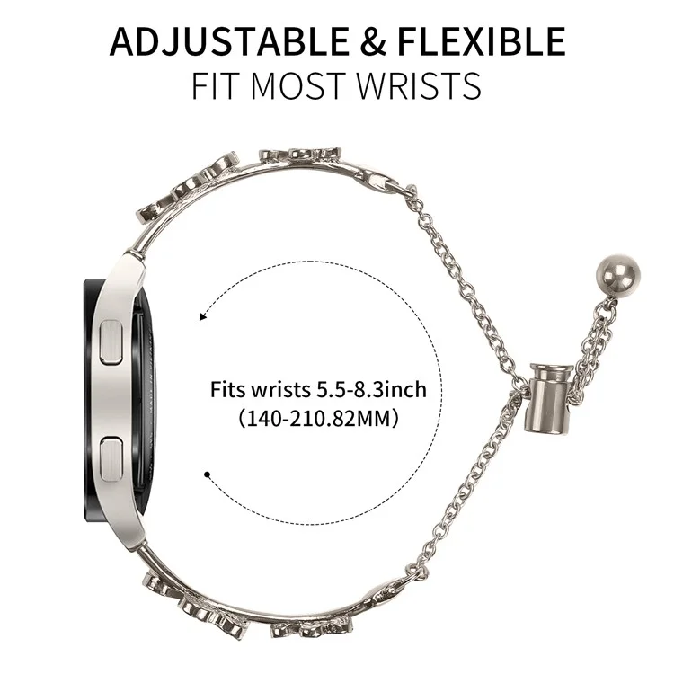 For Coros Apex 2 Watchband Heart Clover Decor Zinc Alloy Metal Strap - Starlight