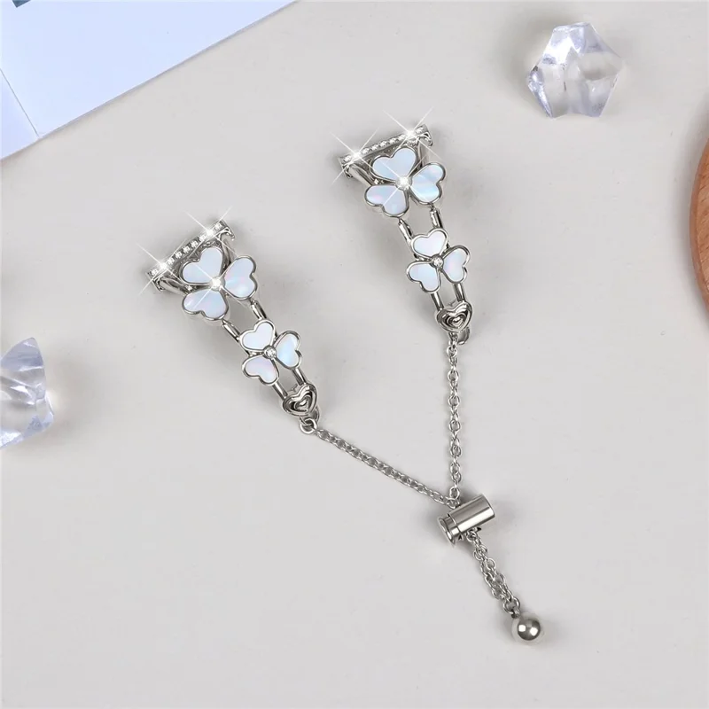 For Verizon GizmoWatch Disney Edition Watchband Heart Clover Decor Zinc Alloy Metal Strap - Starlight