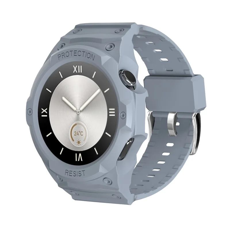 For Huawei Watch GT 5 46mm / GT 4 46mm TPU Watchband Integrated with Anti Drop Watch Case - Light Grey