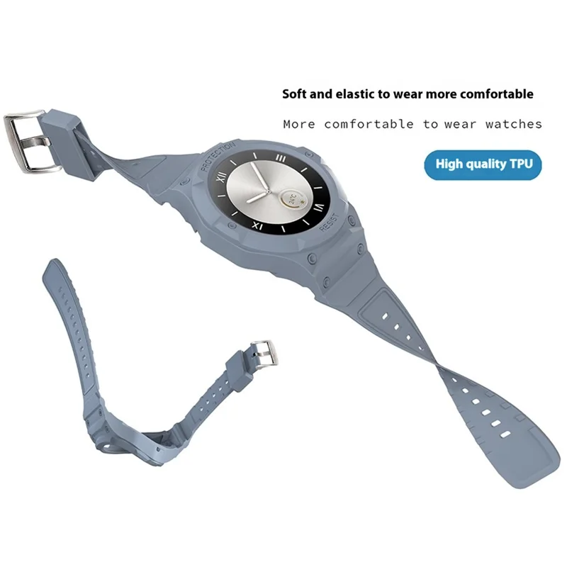 For Huawei Watch GT 5 46mm / GT 4 46mm TPU Watchband Integrated with Anti Drop Watch Case - Light Grey