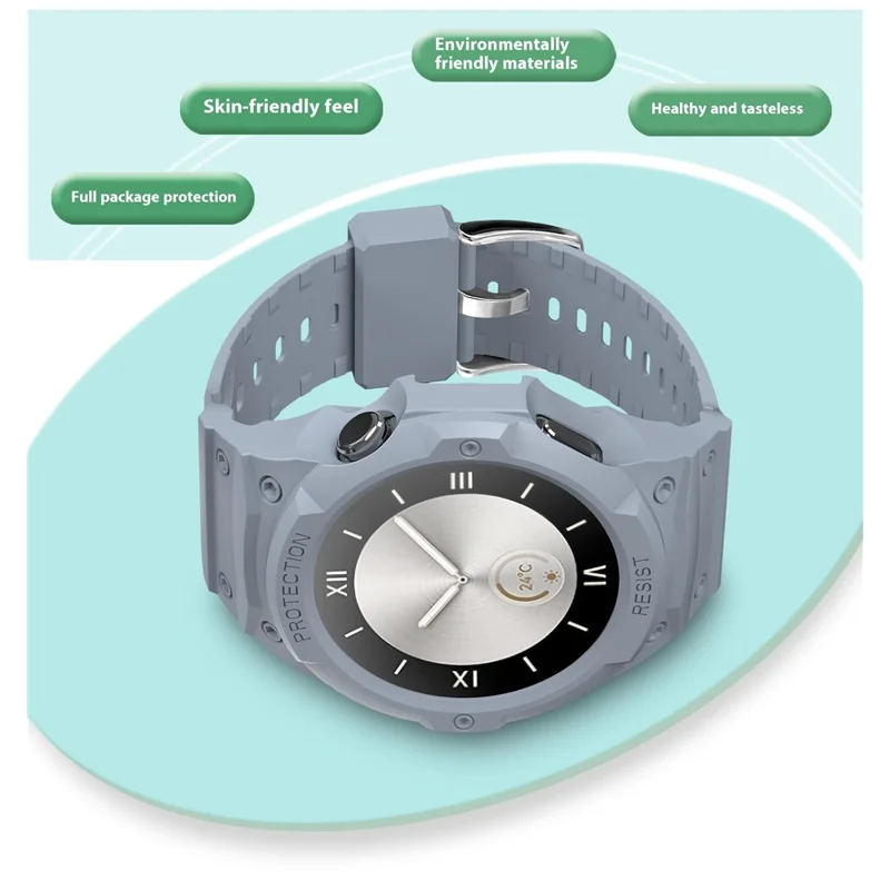 For Huawei Watch GT 5 46mm / GT 4 46mm TPU Watchband Integrated with Anti Drop Watch Case - Light Grey