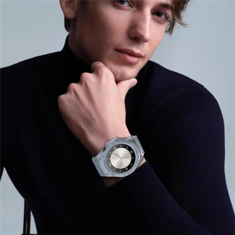 For Huawei Watch GT 5 46mm / GT 4 46mm TPU Watchband Integrated with Anti Drop Watch Case - Light Grey