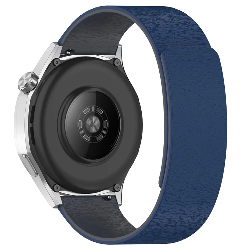 Watch Band for Huawei Watch GT 5 Pro / GT 5 / GT 4 / GT 3 / GT 2 46mm Cloud Wood Grain Universal 22mm Silicone Magnetic Strap - Midnight Blue+Grey