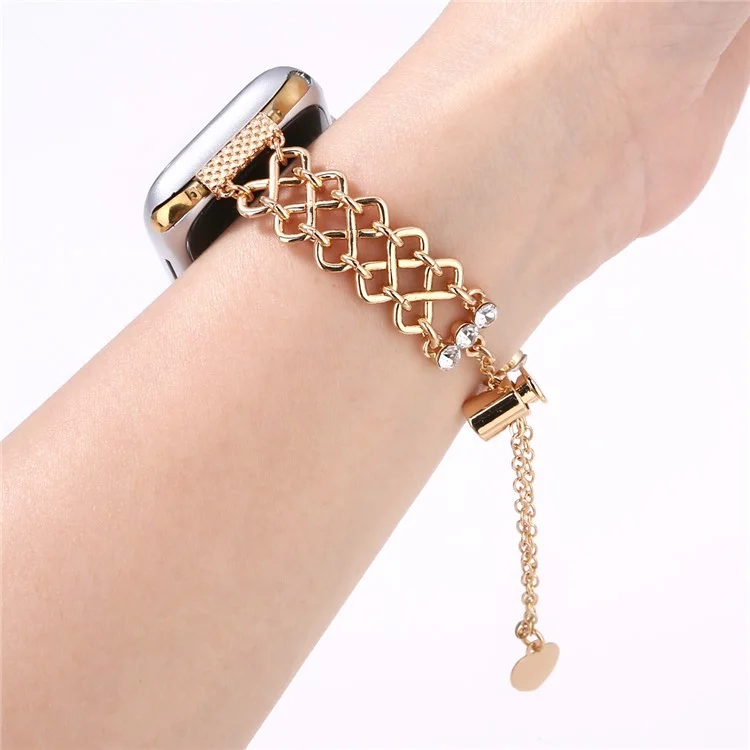 Geflochtenes Metallarmband für Apple Watch Series 10 Ultra 9 8 7 SE 6 5 4 3 2 1 46mm 49mm 45mm 44mm 42mm Ersatzarmband - Gold