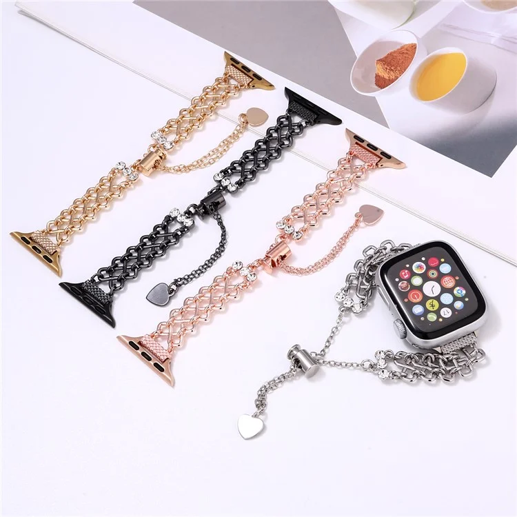 Geflochtenes Metallarmband für Apple Watch Series 10 Ultra 9 8 7 SE 6 5 4 3 2 1 46mm 49mm 45mm 44mm 42mm Ersatzarmband - Gold