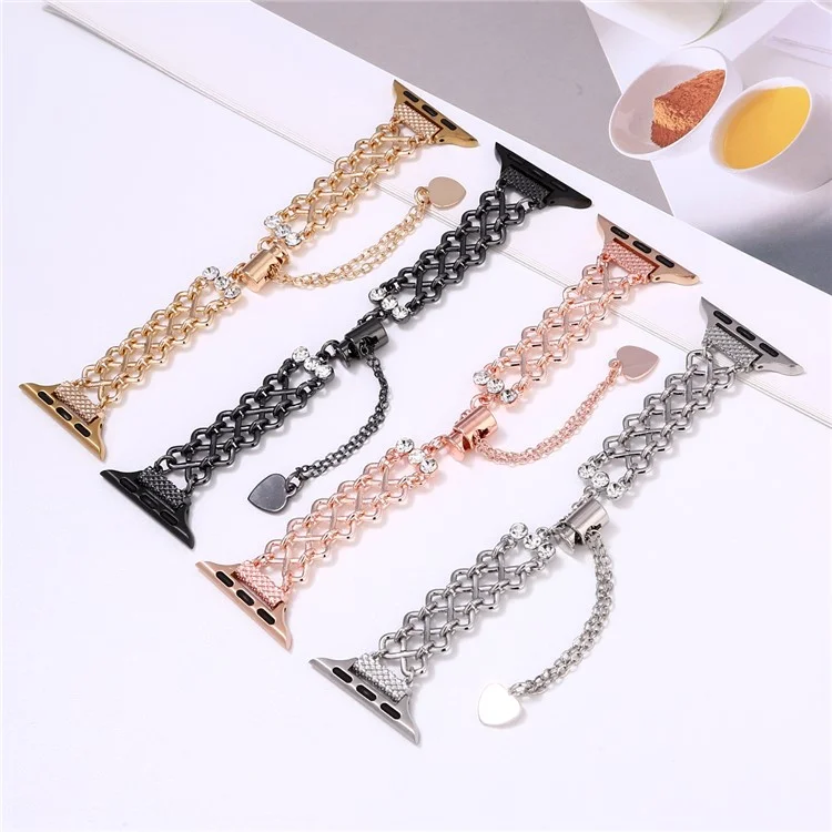 Geflochtenes Metallarmband für Apple Watch Series 10 Ultra 9 8 7 SE 6 5 4 3 2 1 46mm 49mm 45mm 44mm 42mm Ersatzarmband - Gold