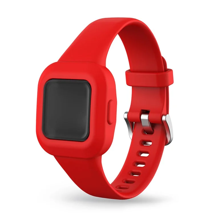 Bracelet de montre en silicone de couleur unie pour Garmin Vivofit jr 3 - Rouge
