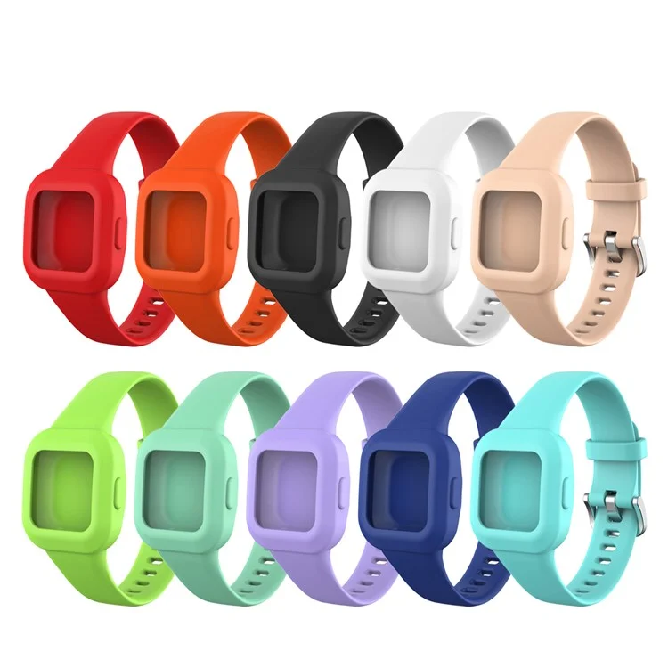 Bracelet de montre en silicone de couleur unie pour Garmin Vivofit jr 3 - Rouge