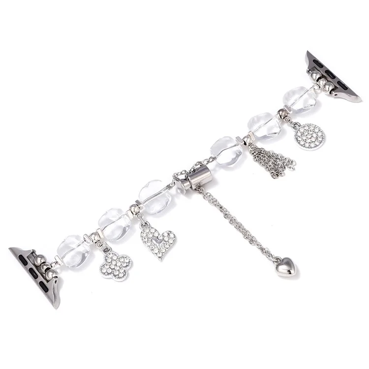 Replacement Strap for Apple Watch Series 10 Ultra 9 8 7 SE 6 5 4 3 2 1 46mm 49mm 45mm 44mm 42mm Clear Pendant Decor Watch Band - Style C