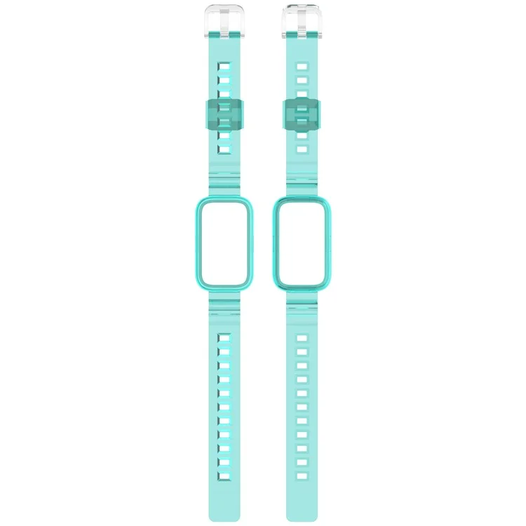 For Xiaomi Redmi Band 3 / Smart Band 9 Active Transparent Color Changing TPU Watch Band Integrated with Case - Starry Purple