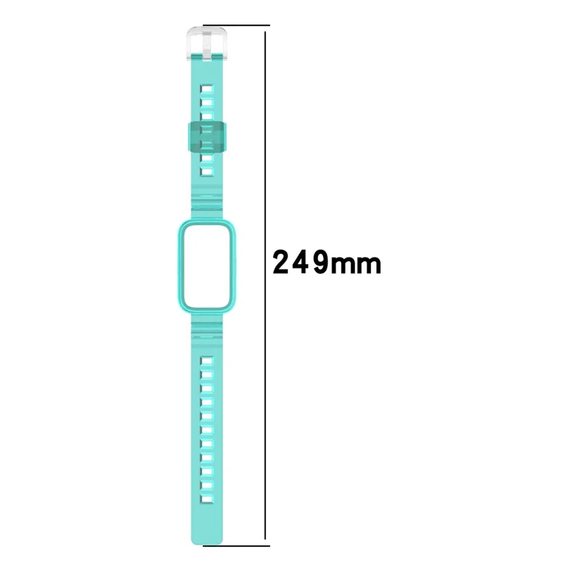 For Xiaomi Redmi Band 2 / Smart Band 8 Active Transparent Color Changing TPU Watch Band Integrated with Case - Blue
