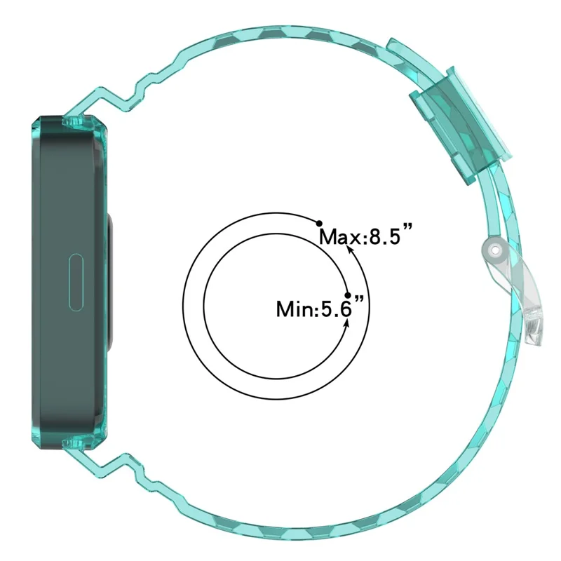 For Xiaomi Redmi Band 2 / Smart Band 8 Active Transparent Color Changing TPU Watch Band Integrated with Case - Blue