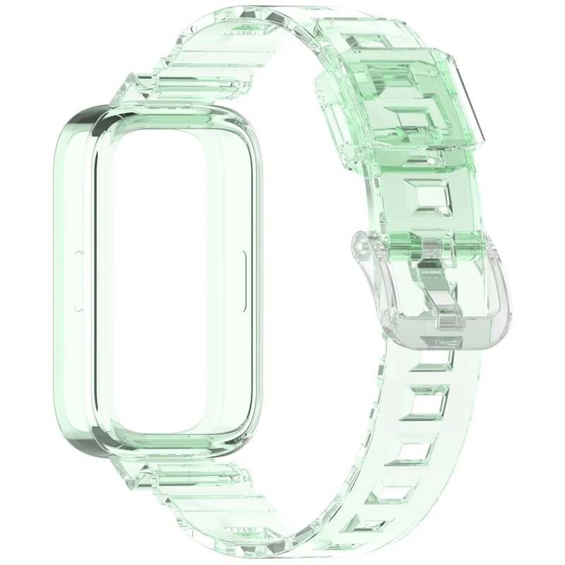 For Xiaomi Redmi Band 2 / Smart Band 8 Active Transparent Color Changing TPU Watch Band Integrated with Case - Blue