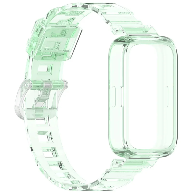 For Xiaomi Redmi Band 2 / Smart Band 8 Active Transparent Color Changing TPU Watch Band Integrated with Case - Blue