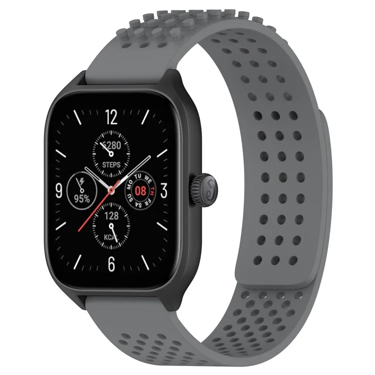 KALEBOL 20mm Силиконовый ремешок для Samsung Galaxy Watch6 Classic 47mm / 43mm / Huawei Watch GT 3 Pro 43mm Плоский тип Push Watch Band - Серый