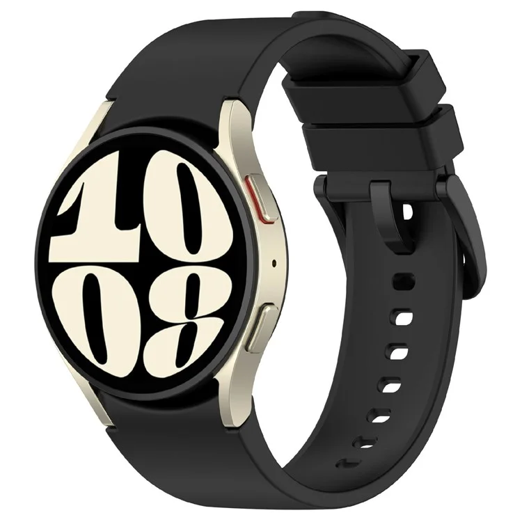 KALEBOL Silicone Watch Strap for Samsung Galaxy Watch7 / Watch FE 40mm / Watch6 / Watch 5 Wrist Band with Color Matched Buckle - Black