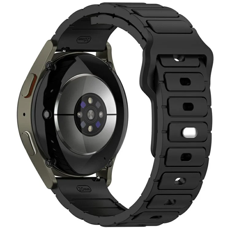 Pulseira de relógio de silicone KALEBOL 20mm para Samsung Galaxy Watch6 Classic 47mm / 43mm / Huawei Watch GT 3 Pro 43mm Pulseira de relógio em forma de I - Preto