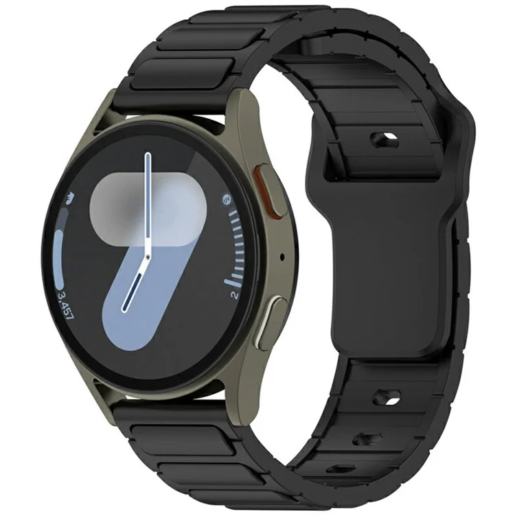 Pulseira de relógio de silicone KALEBOL 20mm para Samsung Galaxy Watch6 Classic 47mm / 43mm / Huawei Watch GT 3 Pro 43mm Pulseira de relógio em forma de I - Preto