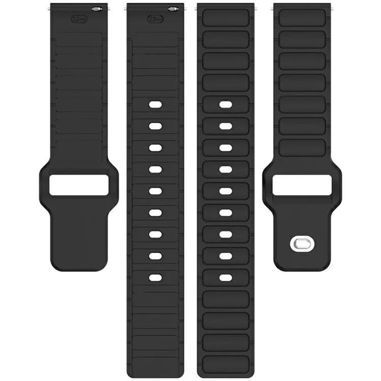 Pulseira de relógio de silicone KALEBOL 20mm para Samsung Galaxy Watch6 Classic 47mm / 43mm / Huawei Watch GT 3 Pro 43mm Pulseira de relógio em forma de I - Preto