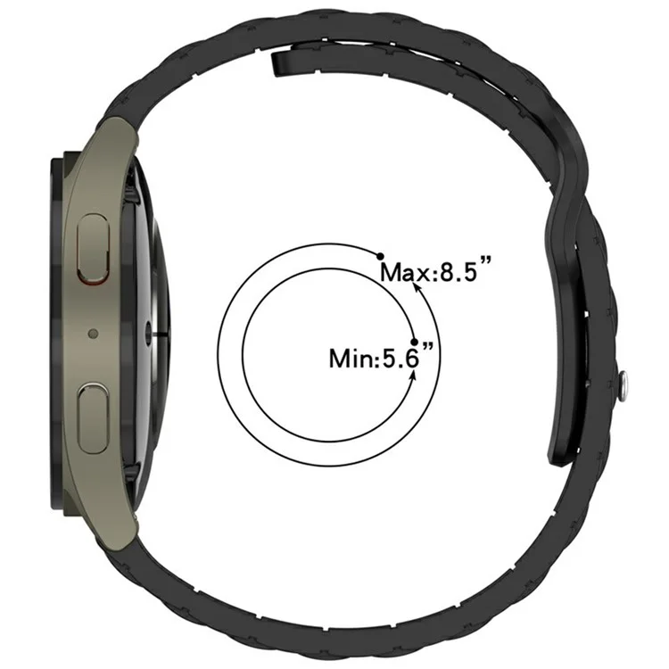 Pulseira de relógio de silicone KALEBOL 20mm para Samsung Galaxy Watch6 Classic 47mm / 43mm / Huawei Watch GT 3 Pro 43mm Pulseira de relógio em forma de I - Preto