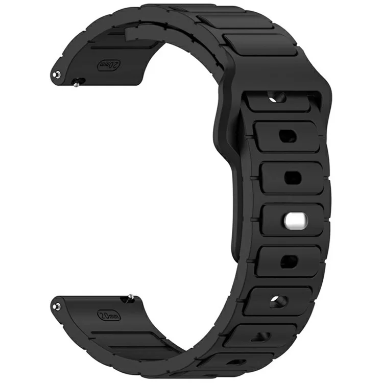 KALEBOL 22mm Silikonarmband für Samsung Galaxy Watch3 45mm / Huawei Watch GT 5 46mm / GT 5 Pro 46mm I-förmiges Band - Schwarz