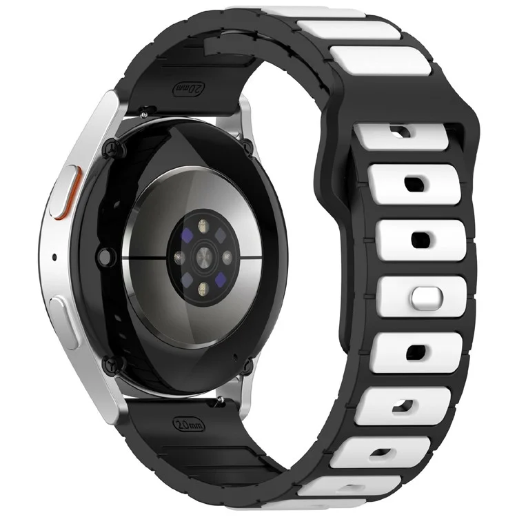 KALEBOL 22mm Dual Color Silikonarmband für Samsung Galaxy Watch3 45mm / Huawei Watch GT 5 46mm / GT 5 Pro 46mm Armband - Schwarz+Weiß