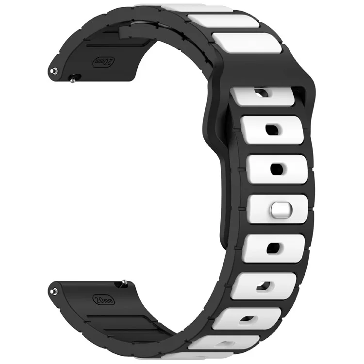 KALEBOL 22mm Dual Color Silikonarmband für Samsung Galaxy Watch3 45mm / Huawei Watch GT 5 46mm / GT 5 Pro 46mm Armband - Schwarz+Weiß