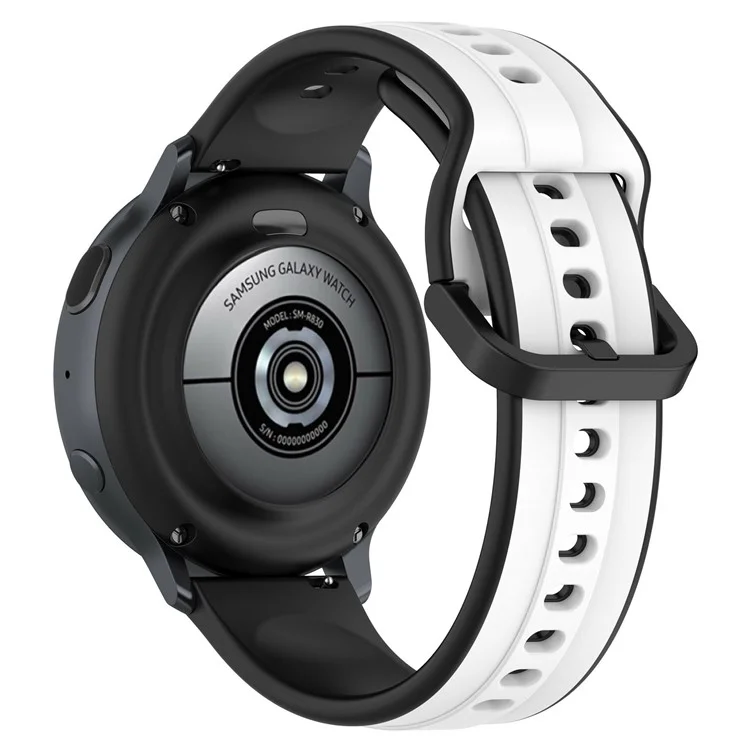 Pulseira de silicone de 20 mm KALEBOL para Samsung Galaxy Watch6 Classic 47mm / 43mm / Huawei Watch GT 3 Pro 43mm Dual Color - Branco+Preto