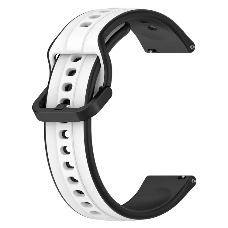 Pulseira de silicone de 20 mm KALEBOL para Samsung Galaxy Watch6 Classic 47mm / 43mm / Huawei Watch GT 3 Pro 43mm Dual Color - Branco+Preto