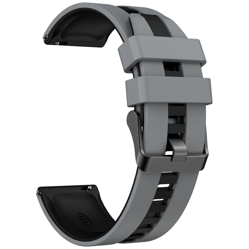 KALEBOL 20mm Dual-Farbiges Silikonarmband für Samsung Galaxy Watch6 Classic 47mm / 43mm / Huawei Watch GT 3 Pro 43mm Uhrenarmband - Dunkelgrau+Schwarz