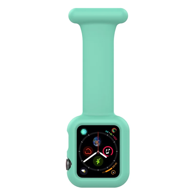 KALEBOL Watch Strap with Brooch Pin for Apple Watch Series 10 9 8 7 SE 6 5 4 3 2 1 42mm 41mm 40mm 38mm Silicone Watch Band - Teal