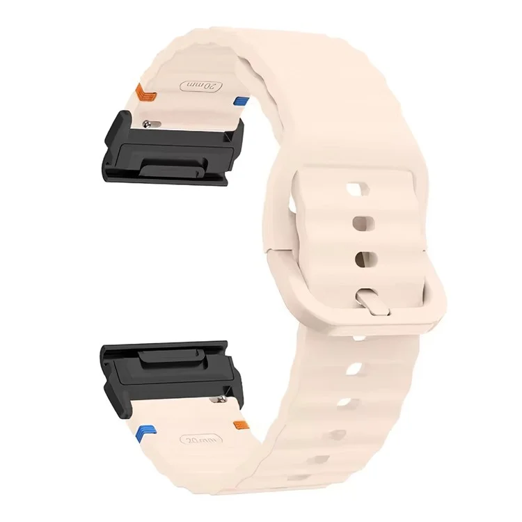 Correa de Reloj para Garmin Fenix 8 51mm / Enduro 3 / Enduro 2 Liberación Rápida Textura Ondulada Correa de Silicona con Conector Negro - Rosa