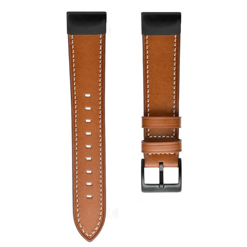 Correa de reloj de cuero de 26 mm para Garmin Fenix 8 51 mm / Enduro 3 / Enduro 2 con diseño de línea de costura - Marrón